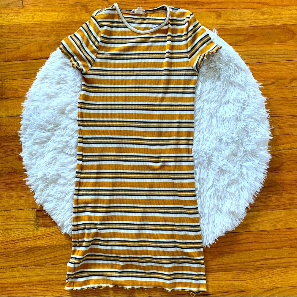 Pink Rose striped t-shirt dress